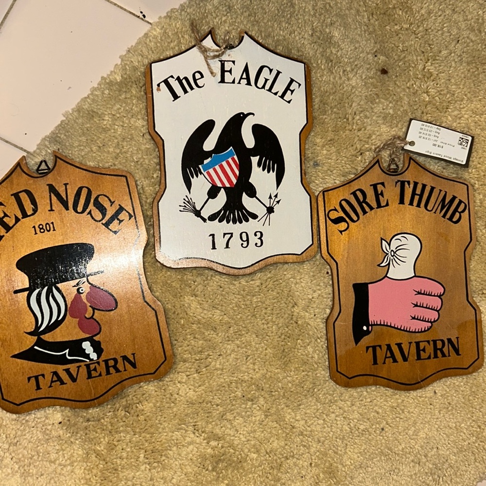 Wooden Novelty Signs; Tavern Signs; Wall Decor 1970’s